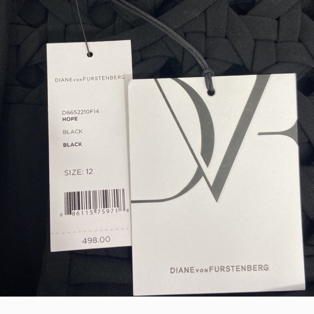Diane Von Furstenberg sleeveless crochet top midi dress-Size 6 Black Hope Dress - Picture 6 of 7
